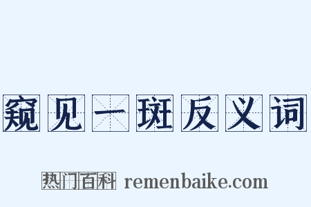 窥见一斑反义词是什么意思的图片